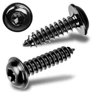 sturiz 40 Pi&egrave;ces Vis a Bois Torx Noir Tete Plate M3 x 10 mm Vis Penture Inox 304 A2 V4A &agrave; T&ecirc;te Bomb&eacute;e Autotaraudeuse avec Rondelle pour Panneaux Acoustiques &agrave; T&ecirc;te Plate Torx (RUNZEYUNKEJI, neuf)