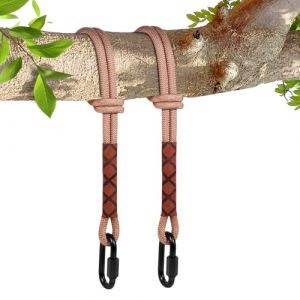 Vicloon 2Pcs Sangle de Suspension pour Hamac, 1.5M Corde de Balan&ccedil;oire Hamac R&eacute;glable avec Crochet, Jusqu'&agrave; 440 lbs, 10mm Diam&egrave;tre, pour l'alpinisme en Plein Air Sauvetage d'urgence Accessoires,Marron (HANSBUY, neuf)