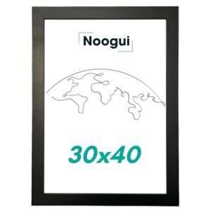 NOOGUI Cadre A3 Bois Noir | Avec Plexiglas Antireflet | Format A3 pour Photos Diplômes Posters ou Décoration Murale | Vertical et horizontal | 30x40 Cm (DANOVA PRODUCTS, neuf)