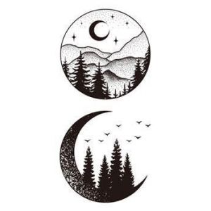 ARYU 10 PièCes De Petits Motifs Autocollants De Tatouage PersonnaliséS Noir Et Blanc ImperméAbles Et RéSistants à La Transpiration Rc-555 6×10,5cm (XCTT, neuf)