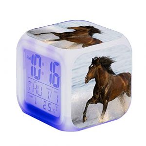 SerendipitousWhisper Réveil Cheval - LED - Alarme Animale - avec lumière - Brillant dans la Nuit - pour Enfants et Adultes - Cadeaux d'anniversaire pour Enfants Adultes (SerendipitousWhisper, neuf)