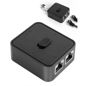 Switch Ethernet 2 Ports RJ45, Switch RJ45 Splitter 1000 Mbps, 2 in 1 Out ou 1 in 2 Out, 2 Port Network Hub, Splitter Double pour PC Ordinateurs Commutateurs Routeurs Boîtiers Décodeurs Téléviseurs (FangLeXiaoYun, neuf)