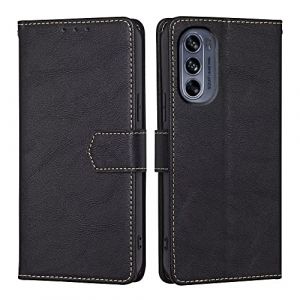 RankOne Coque pour Motorola Moto g62 5G (6.5" inches), Coque Etui Protection Housse Premium en Cuir PU - Le Noir (Rankone, neuf)