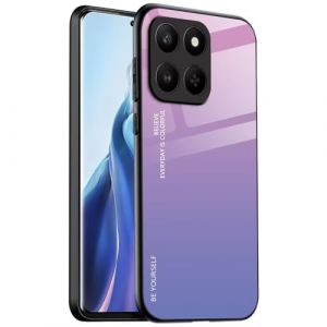 EASSGU Coque Adapté pour Honor 400 Smart (4G/5G) / Honor X7d (6.77" inches), Coque Arrière en Verre Dégradé Anti-Chute et Anti-Rayures Étui de Téléphone Portable - Rose Mauve (EASSGU, neuf)