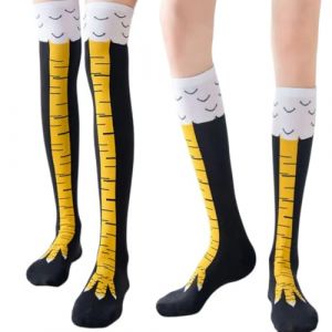 2 Paires Chaussettes Pieds de Poulet Avec Pattes de Poulet Chicken Leg Socks Chaussettes Aamusantes pour Aadultes Costume de Poulet Cadeau Oiseau Paw Cuissardes Chaussettes (yaliyashangmao, neuf)