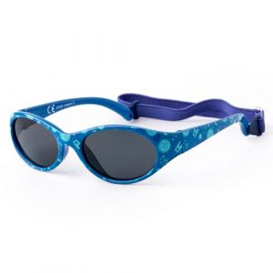 Kiddus Lunettes de Soleil pour Garçons et Filles. Entre 2 et 6 ans. Gomme Super Flexible avec Bande Élastique Réglable. 100% Protection Solaire UV400. Bleu (23 Planètes) (Kiddus, neuf)