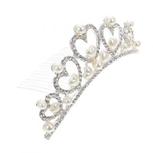 FRCOLOR Couronne De Perles De Mariée Nuptiale Perle Diadème Diadème De Mariage Perle Couronne De Mariage Strass Casque De Mariage Mariée Casque De Mariage Pour La Mariée Femmes Diadème (Laners, neuf)