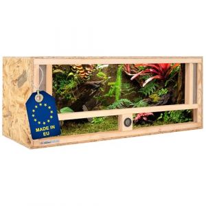 ITA Terrarium Bois 100x40x40 cm avec Ventilation Frontale & hygromètre intégré - Terrarium en Bois OSB-3 - pour Reptiles, Serpents, Amphibiens - Produit UE, certifié FSC (ITA HOME AND GARDEN, neuf)