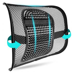 m zimoon Coussin Soutien Lombaire en Maille Support Lombaire avec Sangle de Fixation Elastique Peut Soulagement de la Douleur de Lombaire Idéal pour Dossier de Chaise Voiture Bureau (CreativeWMK, neuf)