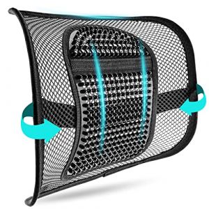 m zimoon Coussin Soutien Lombaire en Maille Support Lombaire avec Sangle de Fixation Elastique Peut Soulagement de la Douleur de Lombaire Idéal pour Dossier de Chaise Voiture Bureau (SAN ZIMOON STORE, neuf)