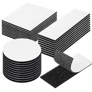 EOTW 30 Pièces Scratch Autocollant Double Face，AssemblésPuissant Scotch Scratch pour La Maison Et Le Bureau Noir Amovible et Réutilisable Bande Scratch Adhésive (XiaruiFR, neuf)