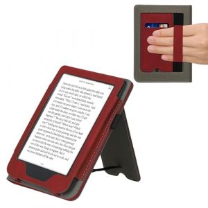 kwmobile &Eacute;tui pour liseuse &eacute;lectronique Compatible avec Kobo Clara 2E - Housse Rabat liseuse en Simili Cuir - Rouge fonc&eacute; (SX-Commerce, neuf)