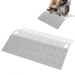 Hebitod Rampe de seuil de porte pour fauteuil roulant, rampe d'accès, rampe de seuil pour fauteuil roulant, pont de seuil, rampe de pont, rampe en aluminium, 60 x 70 x 10 cm (STAR KUNKUN, neuf)