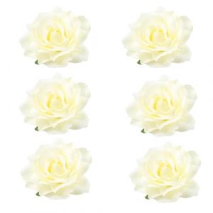 Lot de 6 pinces à cheveux en tissu floral pour fête de mariage, style mexicain, blanc cassé (MCAFEE COLERAINE, neuf)