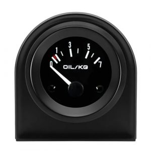 LKRXW Jauge de Pression d'huile pour Voiture 52mm Presse l'huile Manometre Avec Capteur 12V Blanc Lumière Aiguille Pression Jauge Pointeur Indicateur Compteur 0 à 7 KG (LKRXW, neuf)