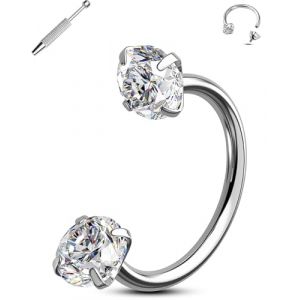 Jewseen Fer &Agrave; Cheval Nez Anneau Titane Tragus Boucle D'oreille Cercles Double GeMMe L&egrave;vre Piercing Bijoux 20G Fer &Agrave; Cheval Septum Anneau Interne Filet&eacute; Boucle D'oreille De Cartilage 7MM (Jewseen Jewelry, neuf)