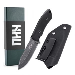 KHU Mini Couteau &agrave; lame fixe Couteau de survie EDC Couteau de bushcraft - Acier D2 G10 poign&eacute;e, Outdoor Camping Accessoires - Avec &eacute;tui Kydex - 11A Nou (Yingxuan gongmao, neuf)
