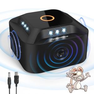 outsweat Ultrasons Souris et Rats 360&deg;, 3 Modes Anti Souris R&eacute;pulsif Souris Brancher avec 12 Lumi&egrave;res Stroboscopiques, 300 M&sup2; Large Port&eacute;e Ultrasons Anti Rongeurs pour Souris Rat Araign&eacute;e Moth Fourmi (sanmenxiamanyishangmaoyouxiangongsi, neuf)