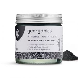 Georganics Dentifrice au Charbon actif – Dentifrice blanchissant naturel – Fabriqué avec de l’huile de noix de coco bio – Dentifrice Naturel sans fluorure (LESS WASTE, neuf)