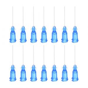 sourcing map 50Pcs 22G Distribution Aiguilles, 1" PTFE Colle Aiguille Tube &Eacute;mouss&eacute; Pointes avec PP Flexible Aiguille pour Liquide Colle Pistolet, Bleu (Weisser Berg, neuf)