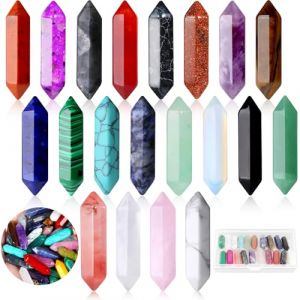 SaiXuan 20 Pcs Cristaux Hexagonaux, Pierres Naturelles pour Alignement des Chakras, M&eacute;ditation et Yoga, Am&eacute;thyste, Obsidienne, &OElig;il de Tigre, Cr&eacute;ation de Bijoux DIY, Cadeau Femme pour No&euml;l (GLOBAL OUTDOOR PRODUCTS SUPPLIER S.R.L., neuf)
