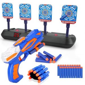 Cible de Tir pour Nerf avec Pistolet Jouet, Cible Electrique Automatique avec 20 Flechette Jeux Enfant Garçon Fille 3 4 5 6 7 8 9 10 Ans Balster Gun Toy Cadeau Anniversaire Paques (BESD-BBBB LTD, neuf)