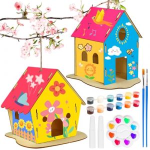 PIWOSGOL 4 Pi&egrave;ces Maison D'oiseau Activite Manuelle Enfant, Maison D'oiseau Bricolage Kit de Loisir Creatif, Kit Maison Oiseau en Bois, cabane Oiseaux en Bois Enfant, Cadeaux pour Gar&ccedil;ons Filles (FoShanShiManLnShaShangMaoYouXianGongSi, neuf)