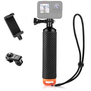 ShipeeKin Poignée Flottante Action Cam Poignée sous-Marine Monopode Poignée Flottante Bâton de plongée avec Adaptateur pour téléphone Portable, Toutes Les caméras Gopro, Fusion, Insta360, SJCAM, etc. (ShipeeKin, neuf)