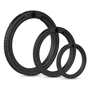 KeyUnity KA02BK Porte-cl&eacute;s plat en titane, 33/25/17,5 mm Anneau &agrave; pression lat&eacute;rale pour mousqueton &agrave; cl&eacute;s, lampe de poche, couteau, badge pour collier de chien (1L+1M+1S) (KU Direct-EU, neuf)