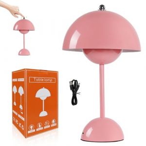YANGUN Flowerpot - Lampe de table LED sans fil - Lampe de table champignon à intensité variable - Avec 3 modes de luminosité - Tactile à intensité variable - Lampe de bureau rétro champignon - Pour (XANEU, neuf)