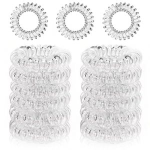 12 Pièces Elastique spirale Cheveux,Cheveux spirale Bandeaux,Cheveux Elastique,Cordon Téléphonique Sans Dommage Bandeau,Cheveux Fille en Spirale,Cheveux pour Filles Femmes (Transparent) (zhuojiamu, neuf)