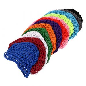 ULTECHNOVO 12 pièces Bonnet Femme Filet Maille Respirant pour Dormir Confortable et Doux Bonnet Tricoté Main pour Protéger Cheveux pour Maison Bain (Chad Bi, neuf)