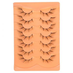 Hohopeti Lot de 7 Paires de Faux Cils Fins et Vaporeux Effet Yeux de Renard, Fibres Synth&eacute;tiques L&eacute;g&egrave;res, Allongement du Coin Externe pour Maquillage Quotidien et Sc&egrave;ne, Cils Esth&eacute;tiques (Ingrid GL, neuf)