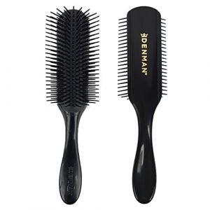 Denman Curly Hair Brush D4 (All Black) 9 Row Styling Brush for Styling, Smoothing Longer Hair and Defining Curls - For Women and Men (Denman Brush., neuf)