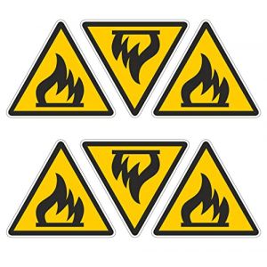 Pubblimania Danger Incendie Mat&eacute;riaux inflammables - &Eacute;tiquettes adh&eacute;sives pour ext&eacute;rieur int&eacute;rieur (6 mat&eacute;riaux inflammables) (Pubblimania, neuf)