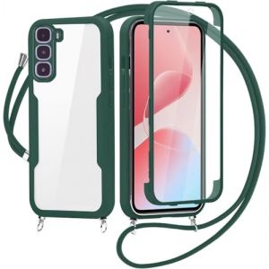 FERLAN Coque avec Cordon pour Infinix Hot 60, Collier Ajustable,Coque Antichoc Housse avec Protection &eacute;cran, 360&deg; Protection Case Robuste Double Bumper Etui Int&eacute;grale (Vert) (BiBoDan, neuf)