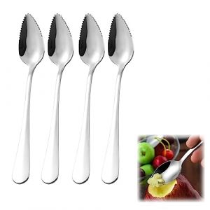 Cuillère À Pamplemousse,Cuillère À Bord Dentelé,Acier Inoxydable Cuillère À Dessert,Cuillère À Boue Créative,Cuillère À Fruits,Passe Au Lave Vaisselle,Convient Pour Apple,Kiwi,Papaye,Orange,4PC,Kiuiom (jisuhouse, neuf)