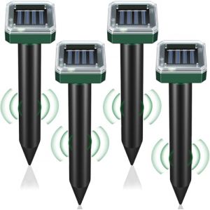 Répulsifs solaires Anti-Taupes - Répulsif Contre Les Taupes,Lot de 4 Répulsif Contre Les campagnols - Répulsif à ultrasons - Répulsif Solaire Contre Les Taupes (Buysoon, neuf)