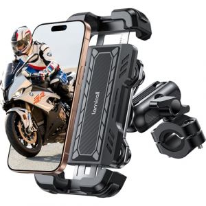 Lamicall Support Téléphone Moto - [Bras d'Extension en Métal] [Double Anti-Vibration] Antivol, Support Téléphone Vélo, 2 x 360° Pivotant Support pour Guidon, pour iPhone 16 15 et 4,7-6,7" Smartphone (LA-Malta-Store, neuf)
