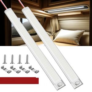 Zenovate Barre LED 12 V, 120 LED, barre lumineuse 12 V, 1600 lm, 10 W, barre de lampe, lumi&egrave;res LED de voiture int&eacute;rieures avec interrupteur pour voiture, camping-car, camion, fourgon, bateau (Listengo, neuf)