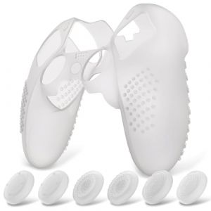 playvital Coque Protection pour ps5 Edge Manette,Housse Silicone avec 6 Capuchon Joystick pour ps5 Edge Controller Cover Skin,Anti-Dérapante Accessoire-Vert Lumineuse Nuit,3D Studded Edition (Game Skindecal Store, neuf)