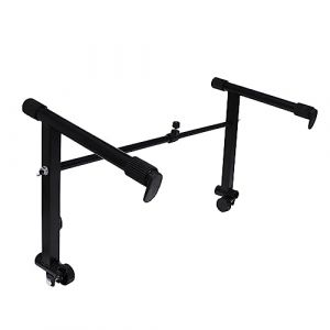 Hemobllo Support Clavier Double Pied Fer Robuste Pour Piano &Eacute;lectronique Avec Protection Antid&eacute;rapante L&eacute;ger Et Facile &agrave; Installer (pattobold, neuf)