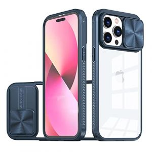 Dqtaoply Dqtaoly Coque Transparente pour iPhone 14 Pro Max Case avec Lentille Coulissante Cam&eacute;ra Protection &Eacute;tui, Antichoc Silicone TPU + PC Dur Housse pour iPhone 14 Pro Max(Bleu) (Dqueen-eur, neuf)