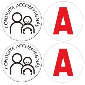 4PCS Conduite Accompagn&eacute;e Magnetique, Disque Magn&eacute;tique 15cm Conduite Supervis&eacute;e Magnetique Peut &ecirc;tre Adsorb&eacute; sur Le V&eacute;hicule, Mat&eacute;riau Anti-reflet Conduite Acc (HaoHaoDeHeHu, neuf)