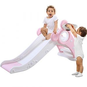 YOLEO Toboggan pour Enfants, Toboggan Amusant avec Panier de Basket, Jeu d'Extérieur et l'Intérieur pour pour bébé , Toboggan Maternelle, Stable, Sûr, Grand et Largeur 115 x66 x125cm(jusqu'à 25 kg) (BayTech EU Supplies, neuf)