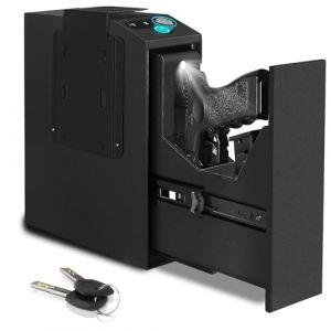 Coffre-fort pour pistolets, coffre-fort biométrique pour pistolets avec accès rapide, porte coulissante automatique, coffre-fort pour pistolet avec empreinte digitale, code PIN, accès par clé pour la (CongaSHUAI OOO, neuf)