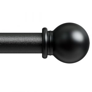 Tringle Rideau 3m, Tringle &agrave; Rideau Extensible avec Embouts &agrave; Boule avec Supports, 16mm de Diam&egrave;tre Fen&ecirc;tre D&eacute;corative tringle rideaux (Noir, 80-304 cm) (PENGCHEN HOME EOR, neuf)