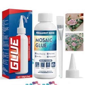 HuakChai Colle Mosaique, Collee Carrelage, Colles Carrelage Extérieurs 120 ml, Coll Pour Bijoux Extra Forte Transparente, Colle Ceramique, Pour Pierres de Mosaïque, Strass, etc (TycoonEU, neuf)