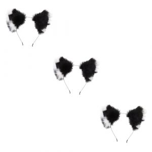 GALPADA 3 Pièces bandeau oreilles de renard chat écouteurs bandeau cosplay renard deguisement déguisement casques Animaux oreilles couvre-chef cosplay oreilles en peluche coiffure cosplay (Hargrove Hare, neuf)
