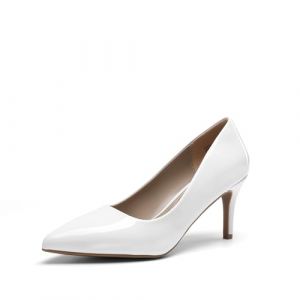 DREAM PAIRS Escarpins Femme Talon Haut 7,5cm Pointu Stiletto Élégants à Enfiler Confortables Mode Urbain Chic pour Bureau Soirée et Quotidien,Size 41,Blanc/Pat,KUCCI (dreampairsEU, neuf)